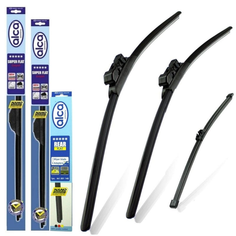 Generic alca Germany Fits Mini Countryman 2017-2023 Set Of 3 Car Wiper Blade Replacements For Front & Rear Superflat 23''21''TLB 10ARF  - Image 1