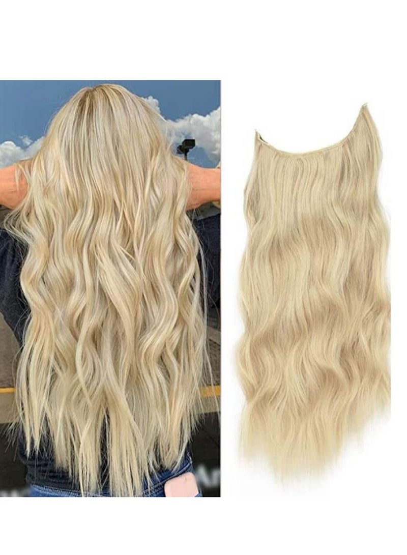 SOLARAE Hair Extensions Adjustable Long Wavy Hairextension Synthetic Wig Upgrade 4 Secure Clips in Hairpieces Invisible Wire Hair Extensions - Image 5