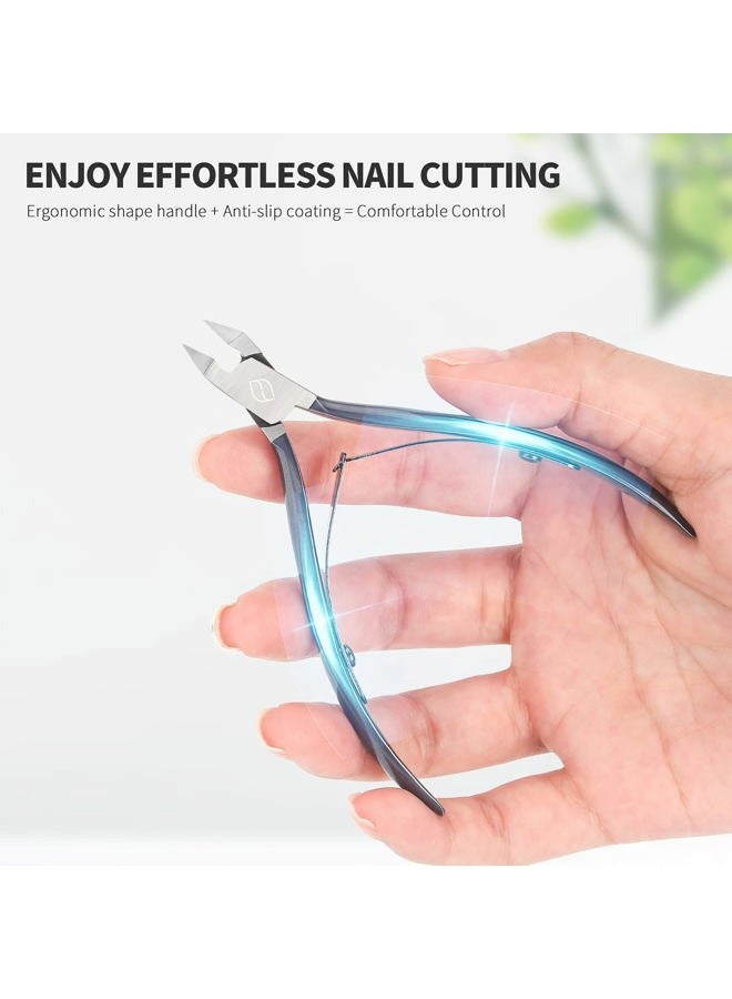 FERYES Toenail Clipper Straight Blade for Ingrown and Thick Nails - Stainless Steel and Sharp Pointed Tip Ingrown Nail Clipper – Wide Jaw Toe Nail Cutter Podiatry Tool Dark Gray - Image 5