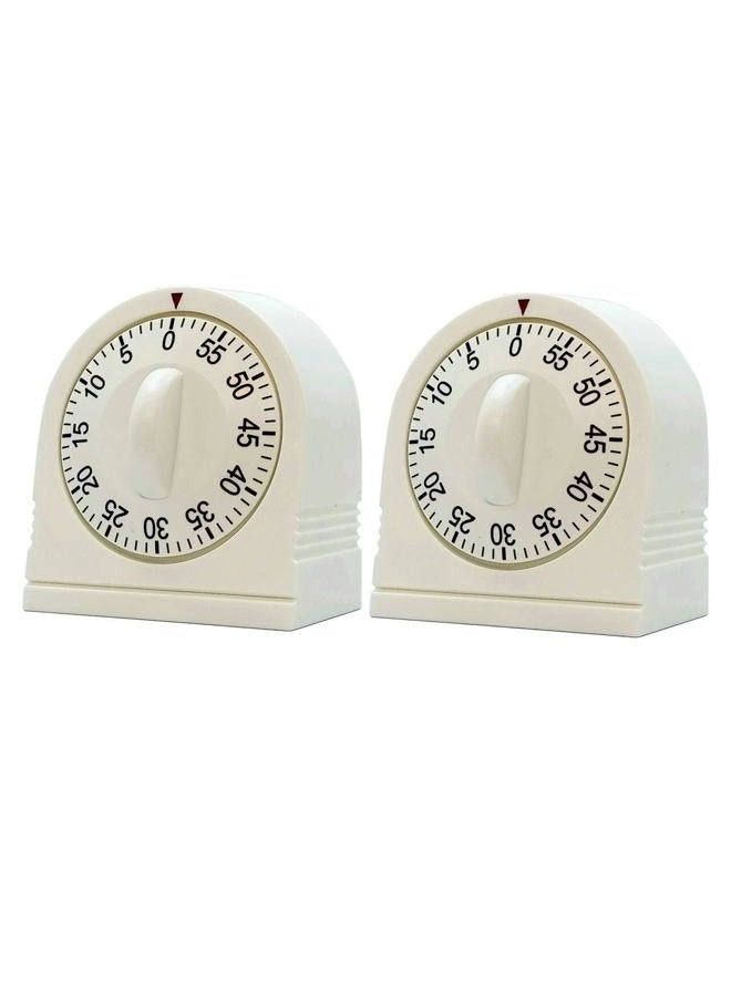 NUOSWEK 60 Minute Wind Up Timer, Visual Mechanical Timer with Loud Alarm, Manual Countdown Timers for Classroom, Home, Study and Cooking (2 Pack) - Image 1