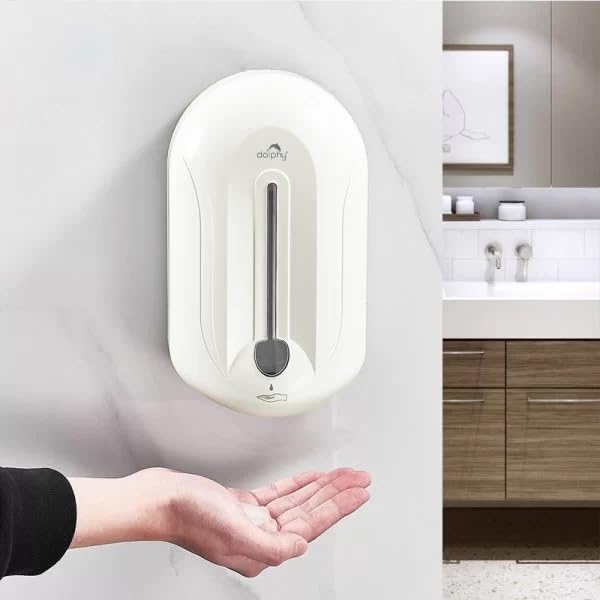DOLPHY Dolphy Automatic Soap Dispenser - Liquid/Gel Hand Sanitizer Dispenser - Wall Mounted Touch Free Soap Dispenser for Hospital, Office,Restaurant and Bathroom- 1100 Ml  - Image 3