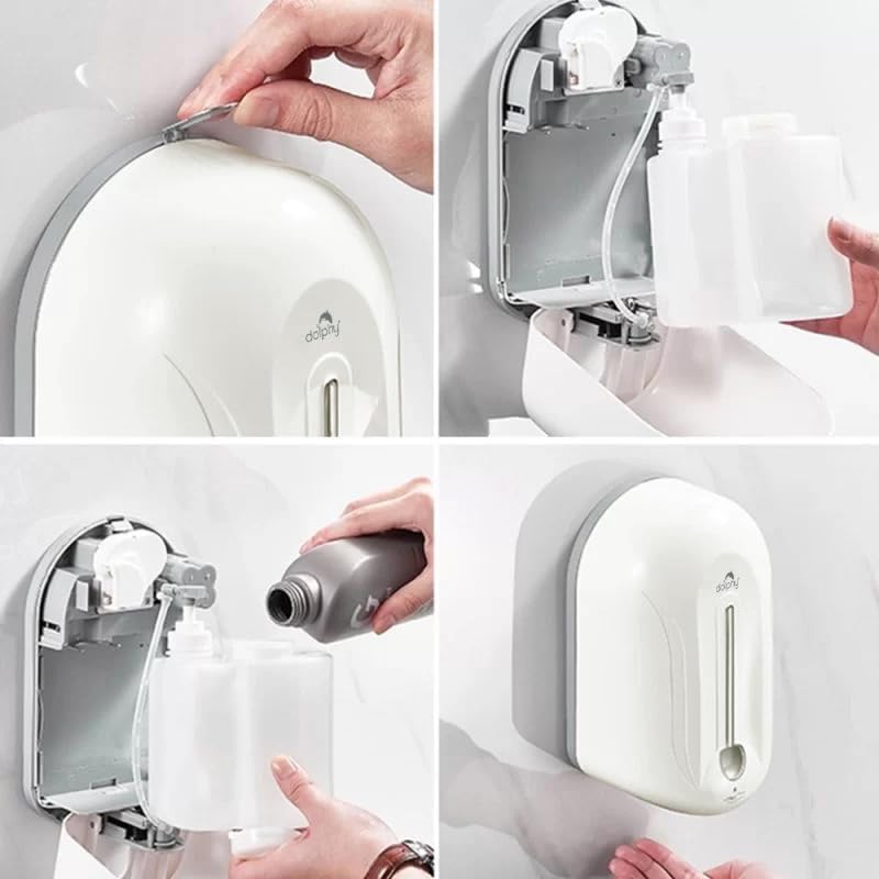 DOLPHY Dolphy Automatic Soap Dispenser - Liquid/Gel Hand Sanitizer Dispenser - Wall Mounted Touch Free Soap Dispenser for Hospital, Office,Restaurant and Bathroom- 1100 Ml  - Image 5