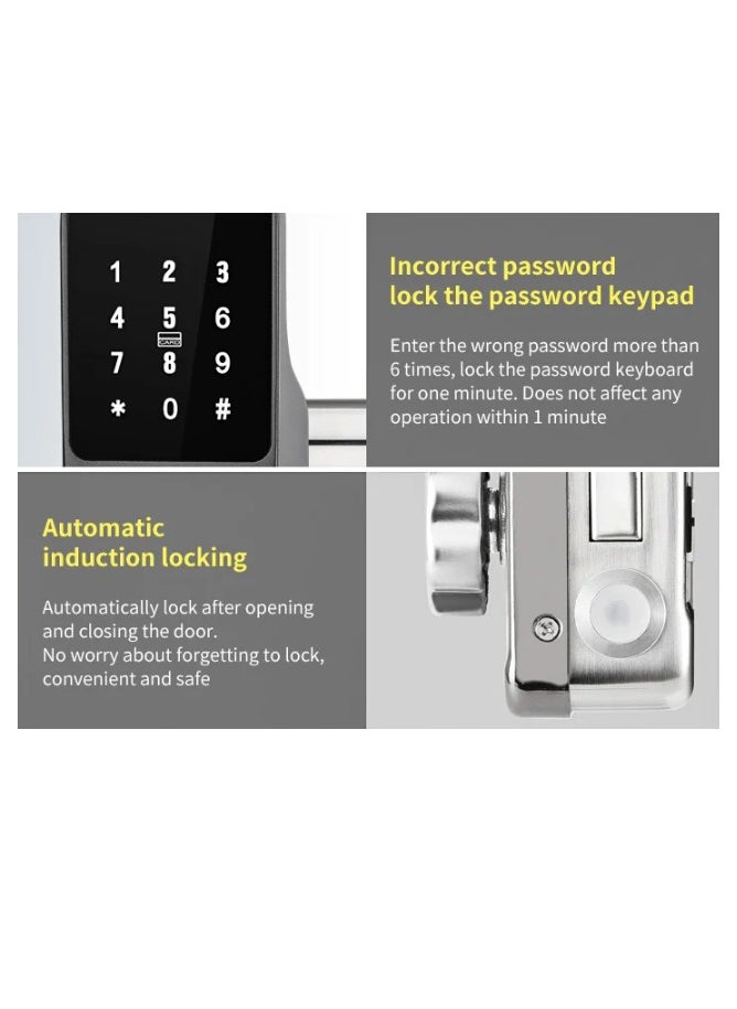 KHAJUL - Fingerprint Door Lock, Waterproof Digital Passcode Lock, Tuya App-Controlled Keyless Access, IC Card & Electronic Lock for Home, Outdoor Gate, Front Door (Black) - Image 1