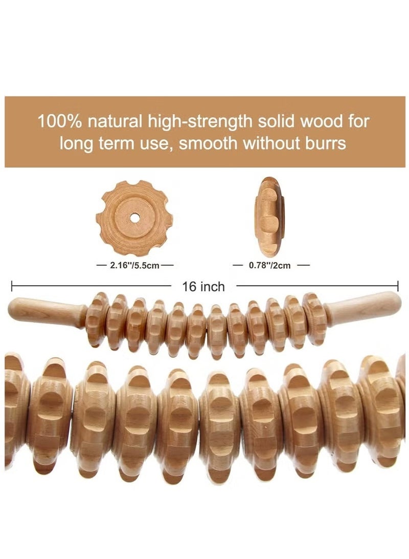 Aijmil مساج خشب|أسطوانة تدليك خشبية منحنية، أسطوانة للجسم متعددة الوظائف للخصر والفخذ، أسطوانة تدليك خشبية محمولة لتقليل السيلوليت وتوتر العضلات - Image 5