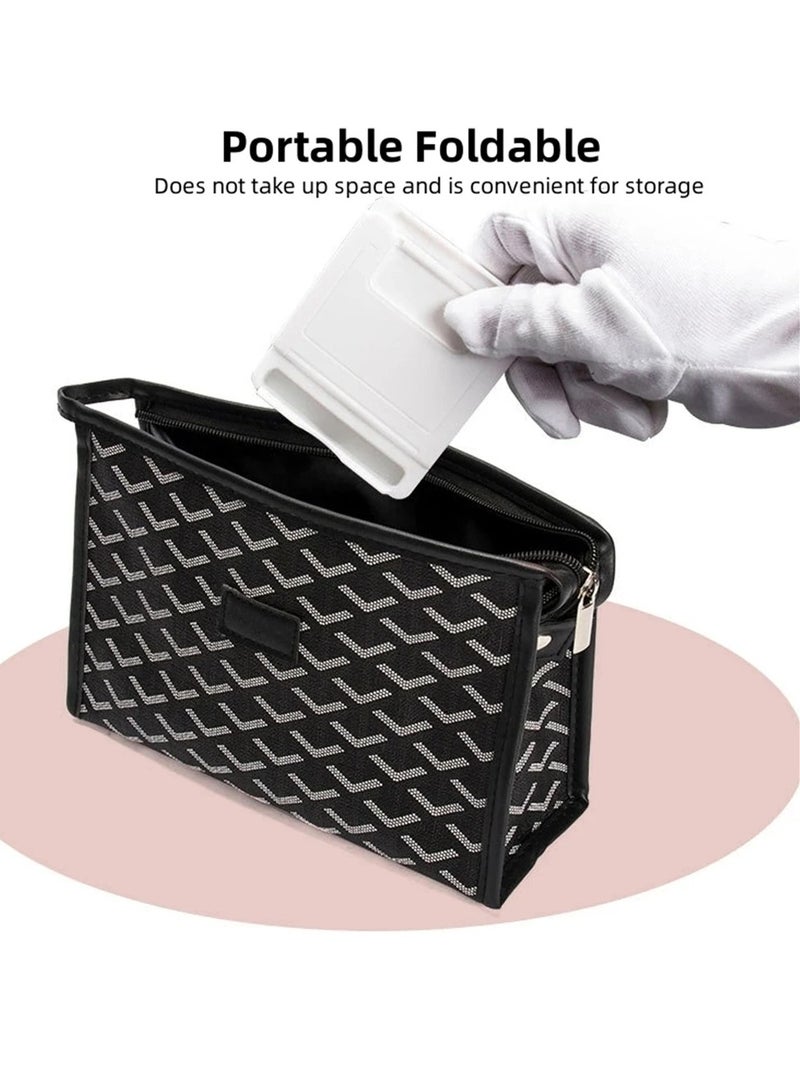 AROAQ Cell Phone Stand, Portable And Foldable Desk Phone Holder, Adjustable Angle Smartphone Support Tablet Stand, Compact And Durable Universal Desk Stand For All Mobile Smart Phone, (White) - Image 3