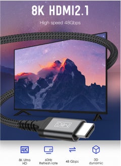 MMG HDMI Cable HDMI 8K HDMI 2.1 Ultra HD High-Speed 48Gbps 8K@60Hz HDMI Braided Cord eARC Dynamic HDR Dolby Vision Compatible with MacBook Pro PS5 Switch TV Xbox Roku UHD TV Blu-ray Projector  - Image 4