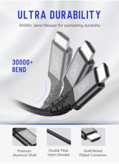 MMG HDMI Cable HDMI 8K HDMI 2.1 Ultra HD High-Speed 48Gbps 8K@60Hz HDMI Braided Cord eARC Dynamic HDR Dolby Vision Compatible with MacBook Pro PS5 Switch TV Xbox Roku UHD TV Blu-ray Projector  - Image 3