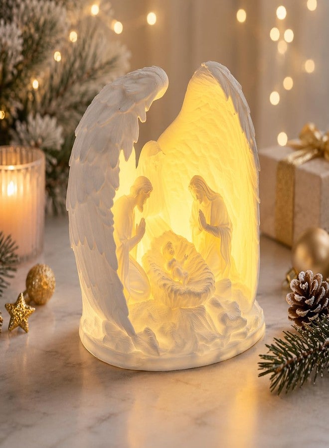 CUBIX3D Nativity Angel Lamp with Tealight | 3D Printed Holy Family Night Light | Christmas Crib LED Decor for Home, Gifts & Festive Display (White, 110 mm) - Image 2