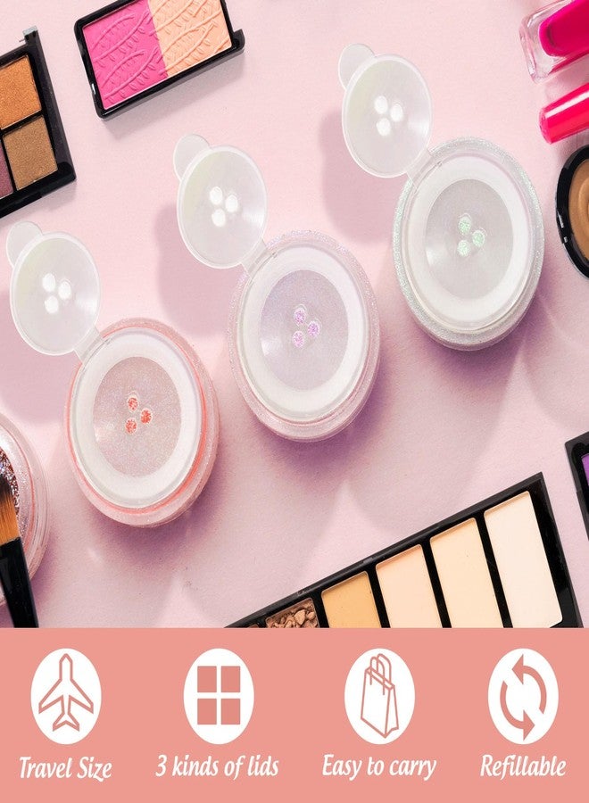 RAYNAG 6 Pieces Mini Empty Loose Powder Bottle, Travel Size Glitter Containers Eye Shadow Powder Shaker Bottle with Sifter and Lids (3 hole) - Image 5