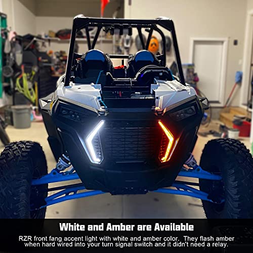 SUNPIE RZR Fang Lights Compatible with Polaris RZR 1000,XP 1000, XP 4 1000,XP Turbo,XP 4 Turbo 2025 2024 2023 2022 2021 2020 2019, Replace#288487, with White and Amber Turn Signal LED Light - Image 3