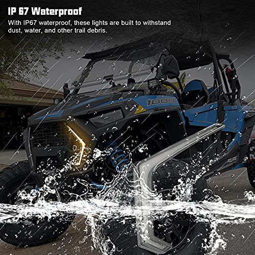 SUNPIE RZR Fang Lights Compatible with Polaris RZR 1000,XP 1000, XP 4 1000,XP Turbo,XP 4 Turbo 2025 2024 2023 2022 2021 2020 2019, Replace#288487, with White and Amber Turn Signal LED Light - Image 5