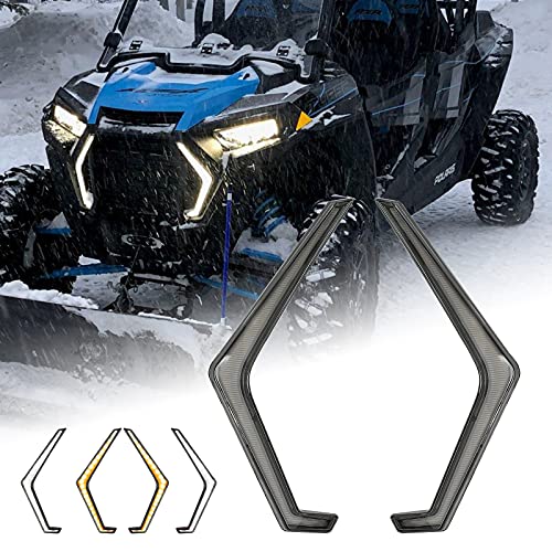 SUNPIE RZR Fang Lights Compatible with Polaris RZR 1000,XP 1000, XP 4 1000,XP Turbo,XP 4 Turbo 2025 2024 2023 2022 2021 2020 2019, Replace#288487, with White and Amber Turn Signal LED Light - Image 1
