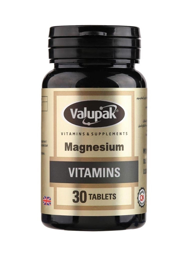 VALUPAK UK Magnesium 300mg 30 Tablets