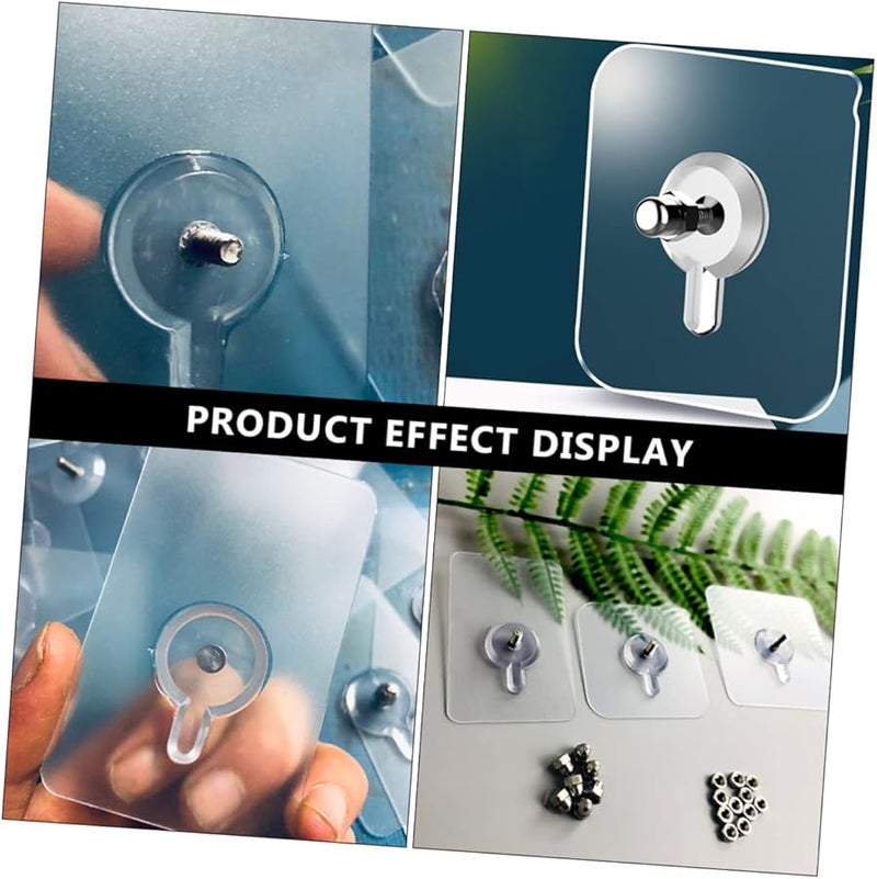 60 Pcs Clear Adhesive Wall Hooks Strong Hold For Home Decoration No Drilling Required - Image 3