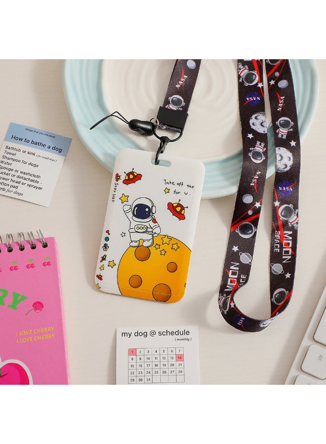 NIBEMINENT 1 - Piece Cartoon Cute Girl Heart Kpop Photo Card Holder Pendant Key Chain ID Badge Holder ID Card Holder Photo Card Protector for School ID Office ID Access Card for Women Girls - Image 1