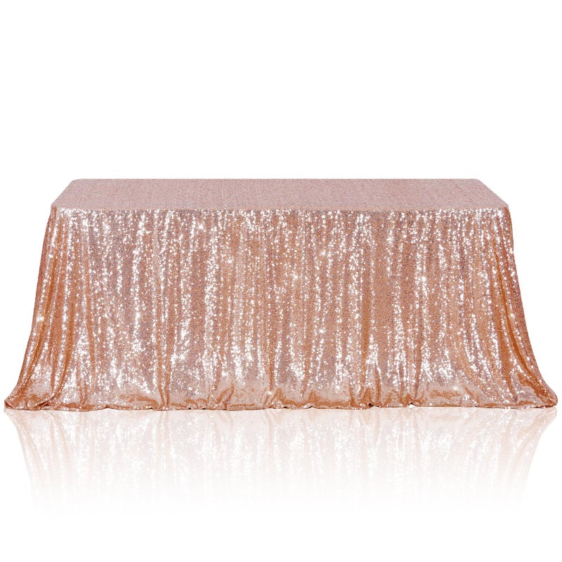 Poise3EHome Rose Gold Sequin Tablecloth 5072 Inch Rectangle Table Cover Overlay for Birthday Wedding Party Holiday Baby Shower Christmas Decoration