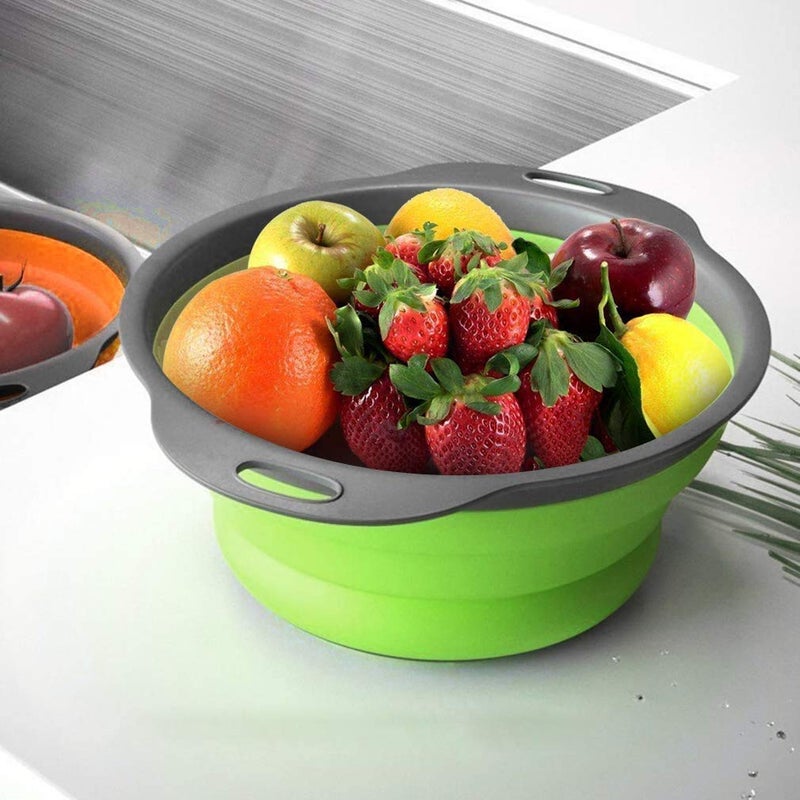 NIDY Collapsible Colander Kitchen Strainer Environmentally Friendly NonToxic Easy to Clean Silicone SpaceSaving Foldable Filter Colander Size 24 cm - Image 2