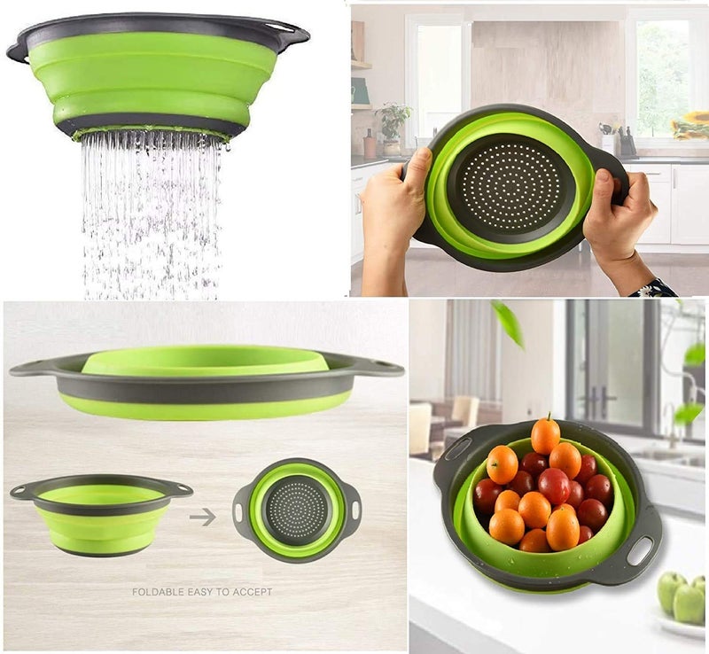 NIDY Collapsible Colander Kitchen Strainer Environmentally Friendly NonToxic Easy to Clean Silicone SpaceSaving Foldable Filter Colander Size 24 cm - Image 4