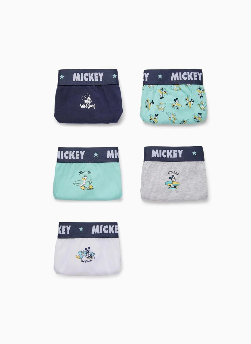 زيبي 5-Pack Cotton Briefs for Boys 'Mickey I', Multicoloured