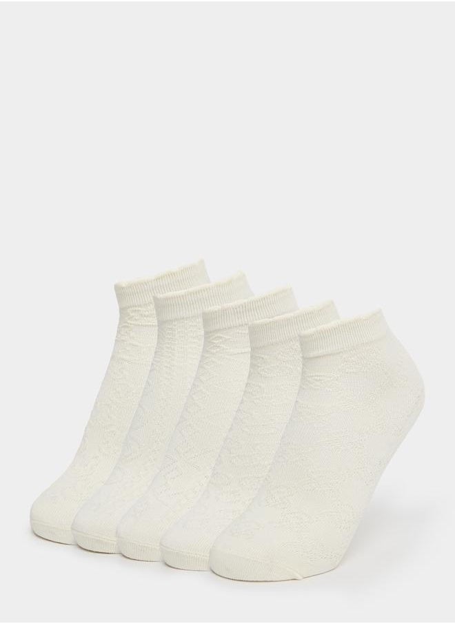 Styli Pack of 5 - Textured Ankle Length Socks  - Image 1