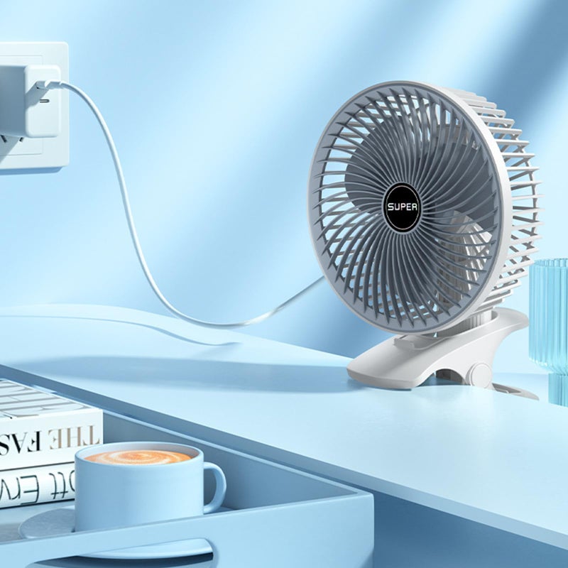 Ehome Rechargeable Clip Fan 360°Rotation Handheld Desk Cooling Fan 3 Speed Table Fan for Stroller Home Office Camping - Image 2