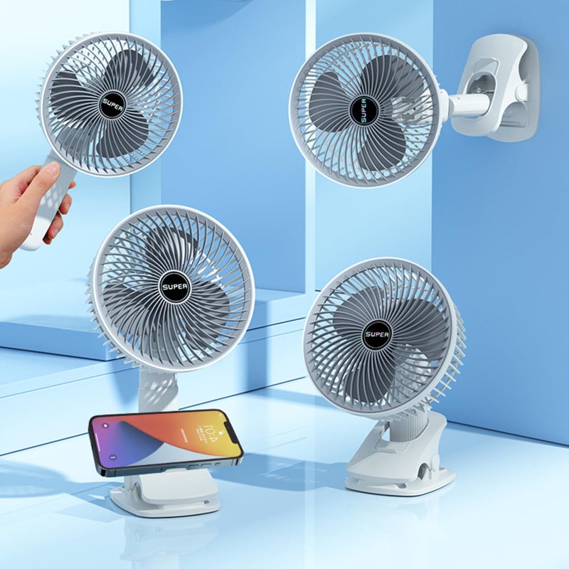 Ehome Rechargeable Clip Fan 360°Rotation Handheld Desk Cooling Fan 3 Speed Table Fan for Stroller Home Office Camping - Image 4