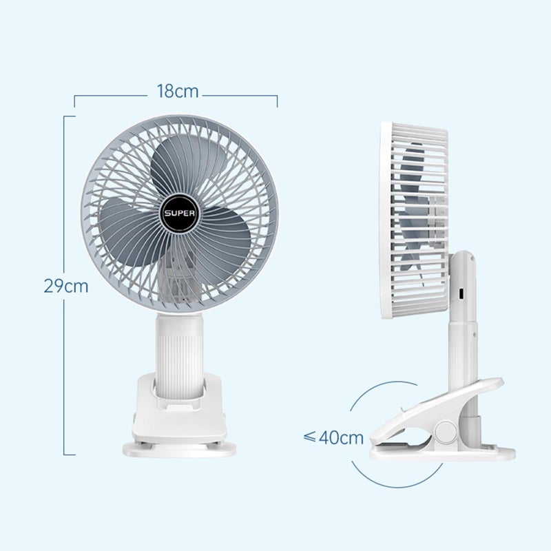 Ehome Rechargeable Clip Fan 360°Rotation Handheld Desk Cooling Fan 3 Speed Table Fan for Stroller Home Office Camping - Image 5
