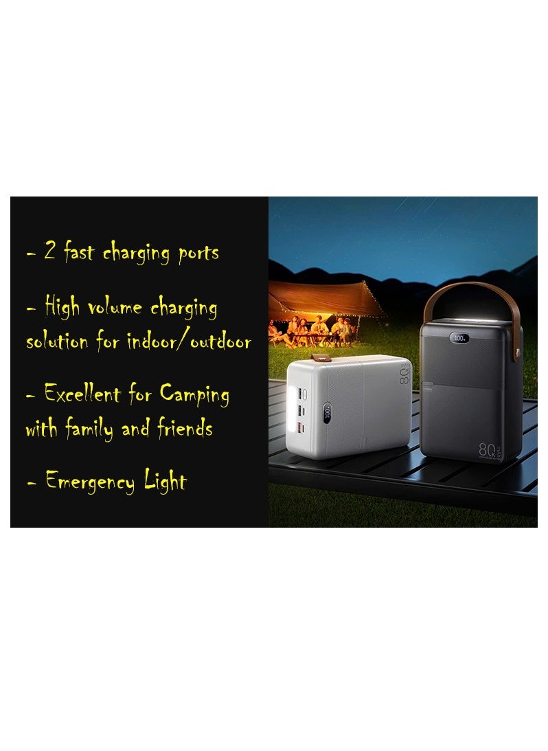 REMAX 80000mAh Power Bank, 27W PD + 22.5W Super Fast Charging, 4-Device Charging, LED Digital Display, Portable with Handle, Outdoor Power Station  - Image 5