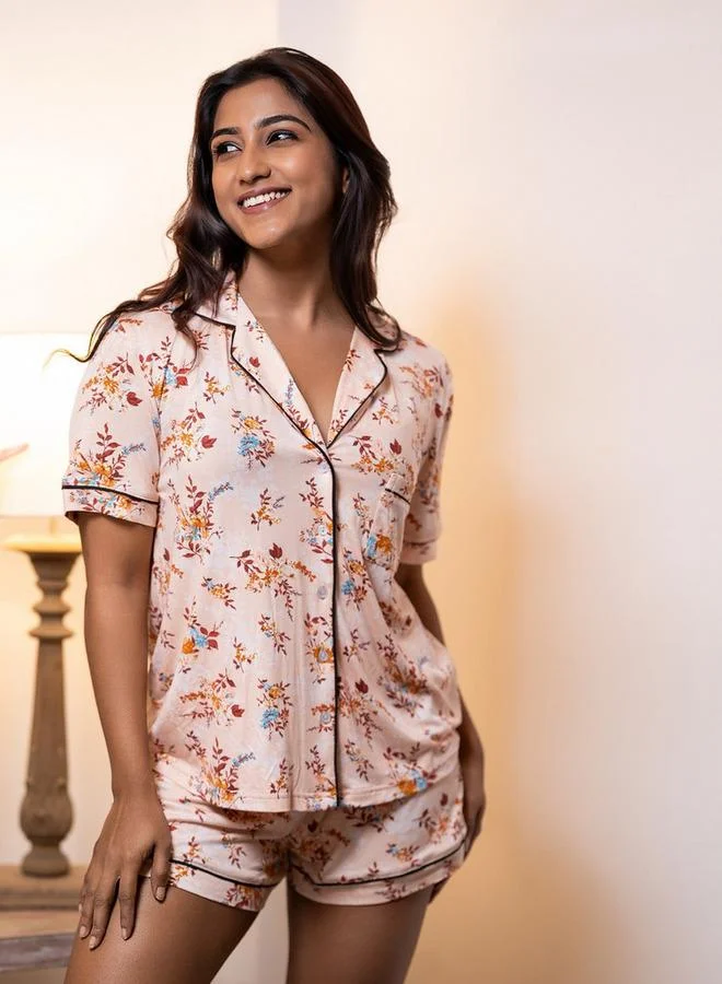 Aadaraya Aadaraya Short Set Shirt and Shorts Rayon