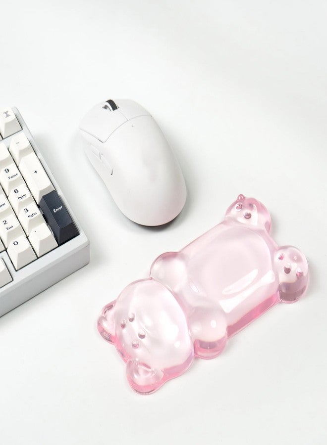 Sumgsn Ergonomic Silicone Gel Mouse Wrist Rest -Pink Clear Cute Bear Mouse Wrist Rest, Comfort & Support for Typing and Gaming - Image 5