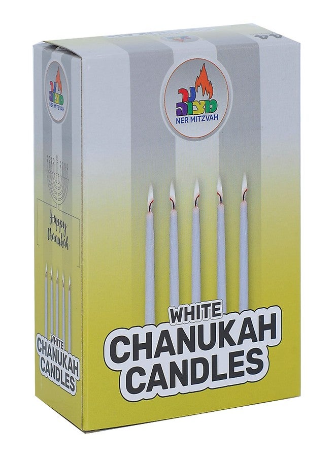 Ner Mitzvah White Chanukah Candles - Standard Size Fits Most Menorahs - Premium Quality Wax - 44 Count for All 8 Nights of Hanukkah. - Image 5