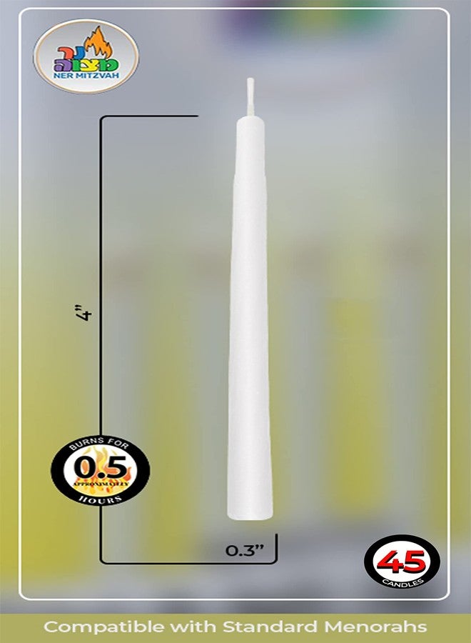 Ner Mitzvah White Chanukah Candles - Standard Size Fits Most Menorahs - Premium Quality Wax - 44 Count for All 8 Nights of Hanukkah. - Image 2