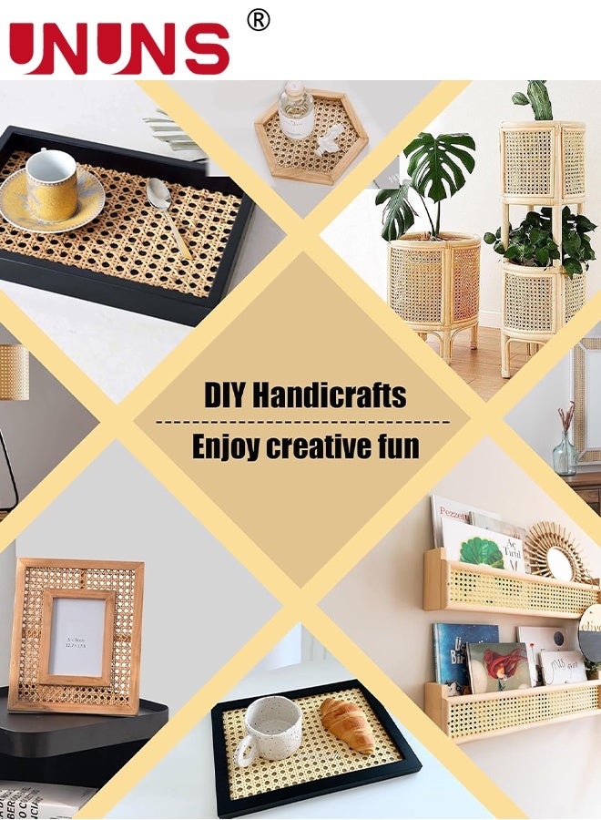 UNUNS Fake Rattan Webbing 45cmx1m,Woven Open Rattan Mesh PE Caning Sheet for DIY Projects,Synthetic Hexagon Rattan Material for Furniture Chair Cabinet Ceiling Bed Door, Wood Color - Image 4