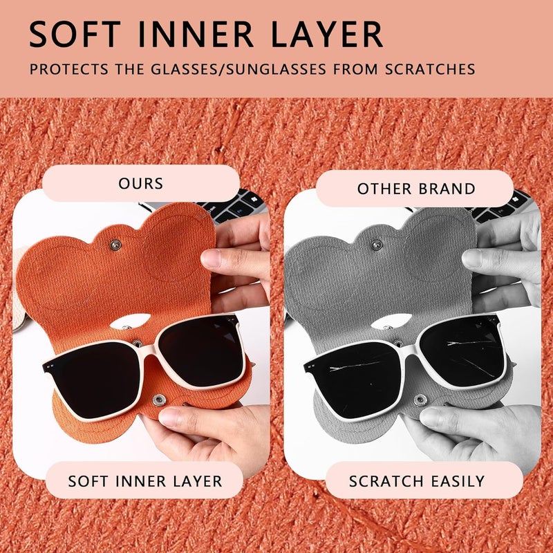 DIVUE Leather Sunglasses Case, Sunglasses Eyewear Case Artificial Leather Button Cover,Portable Outdoor Travel Holder Eyeglasses Bag,Sunglasses Pouch,Spectacles & Goggles For Men & Women - Image 5