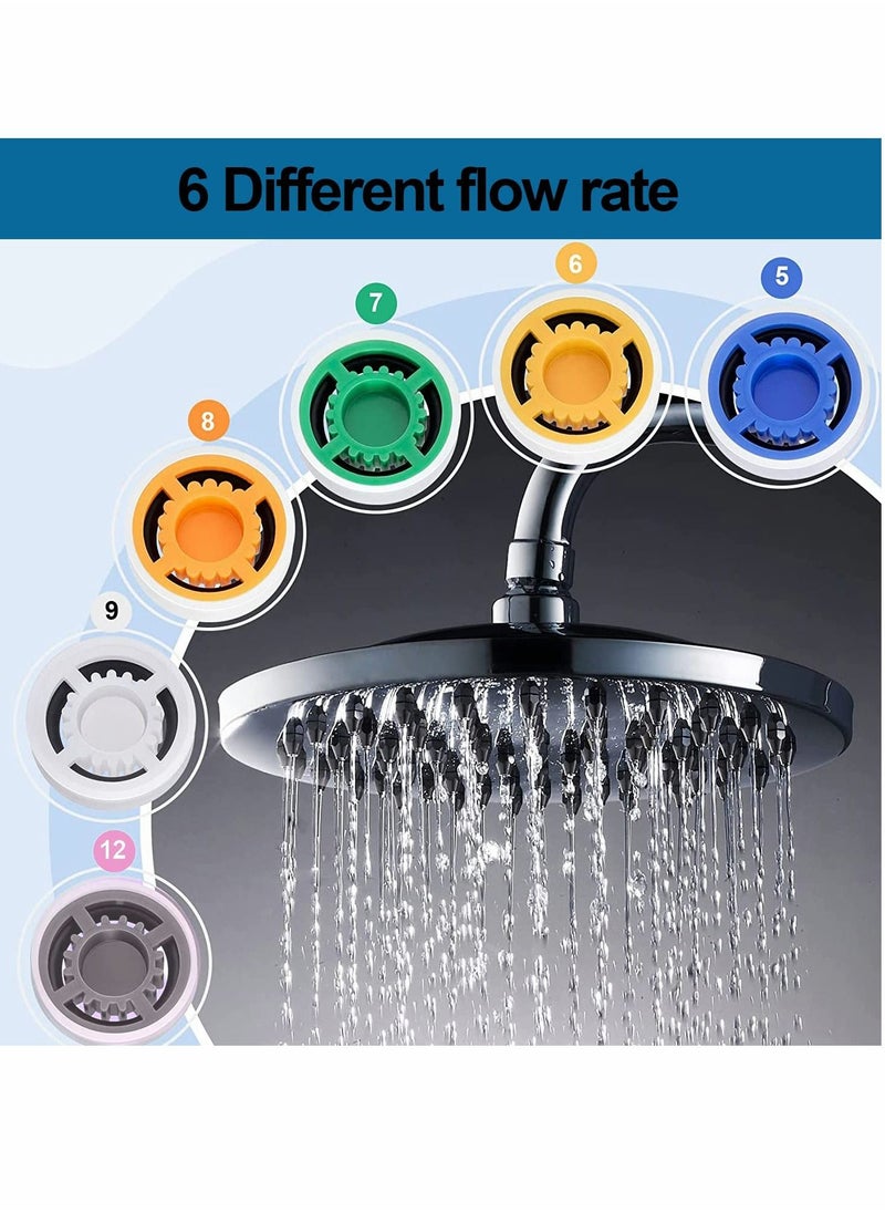 Excefore - Shower Flow Reducer Limiter Set, Shower Head Flow Restrictor Water Saver Adapter Water Flow Saver Adapter Set for Fixed Shower Head and Handheld Shower 1.2/ 1.5/ 1.8/ 2/ 2.2/ 2.5 GPM - Image 1