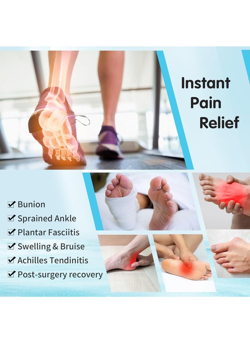 Bluejw - 2pcs Ankle Ice Pack Wrap Flexible Ankle Ice Pack for Injuries Reusable Gel, Cold Pack for Ankle Pain Relief Hot Cold Therapy Ankle Cold Wrap for Sprains, Achilles, Tendonitis and Swelling - Image 1