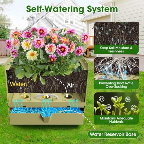 MQJIAZHI Raised Garden Bed Planter Box with Trellis 71 SelfWatering Tomato Planter with Trellis for Climbing Vegetable and Plants Tomato Cage Planters for Indoor Outdoor Patio Greenhouse Gardening 1Pack - Image 3