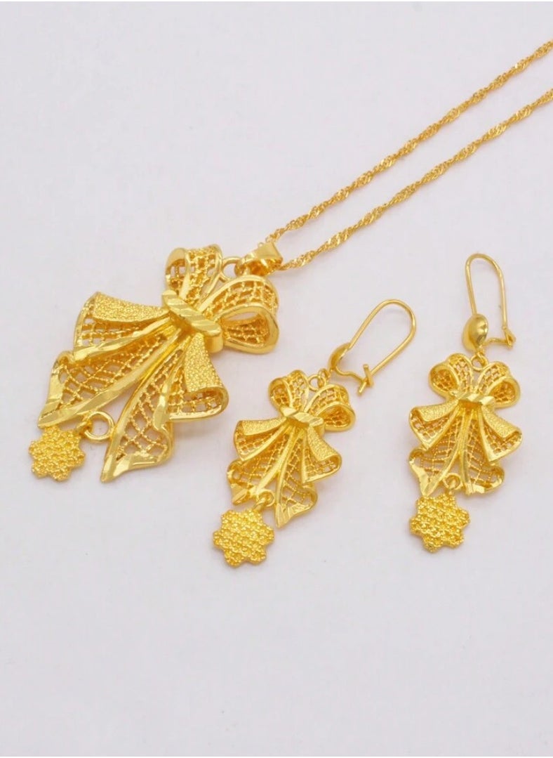 GOLDMAX 21k Gold Plated Necklace & Earrings Jewelry Set For Women  - Image 3
