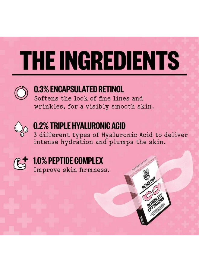 PEACE OUT - Retinol Eye Lift Patches To Lift Firm And Revitalize Tired Eyes 360° Coverage Targets Fine Lines & Wrinkles 5 Pack - Image 1