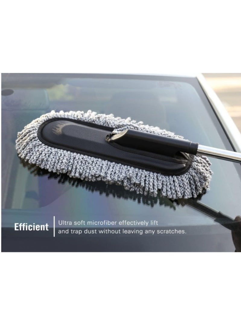 Happy Home Soft Microfiber Dusting Cloth for Car Windows and Interior Cleaning - Extendable Handle, Multi-Purpose Car Dust Brush, Vehicle Cleaning Cloth for Dust Removal Inside and Outside of Car, Easy to Clean Car Mop for Automotive Detailing. - Image 2