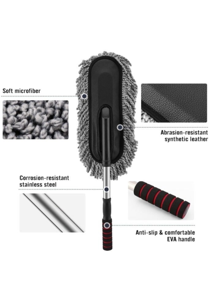 Happy Home Soft Microfiber Dusting Cloth for Car Windows and Interior Cleaning - Extendable Handle, Multi-Purpose Car Dust Brush, Vehicle Cleaning Cloth for Dust Removal Inside and Outside of Car, Easy to Clean Car Mop for Automotive Detailing. - Image 5