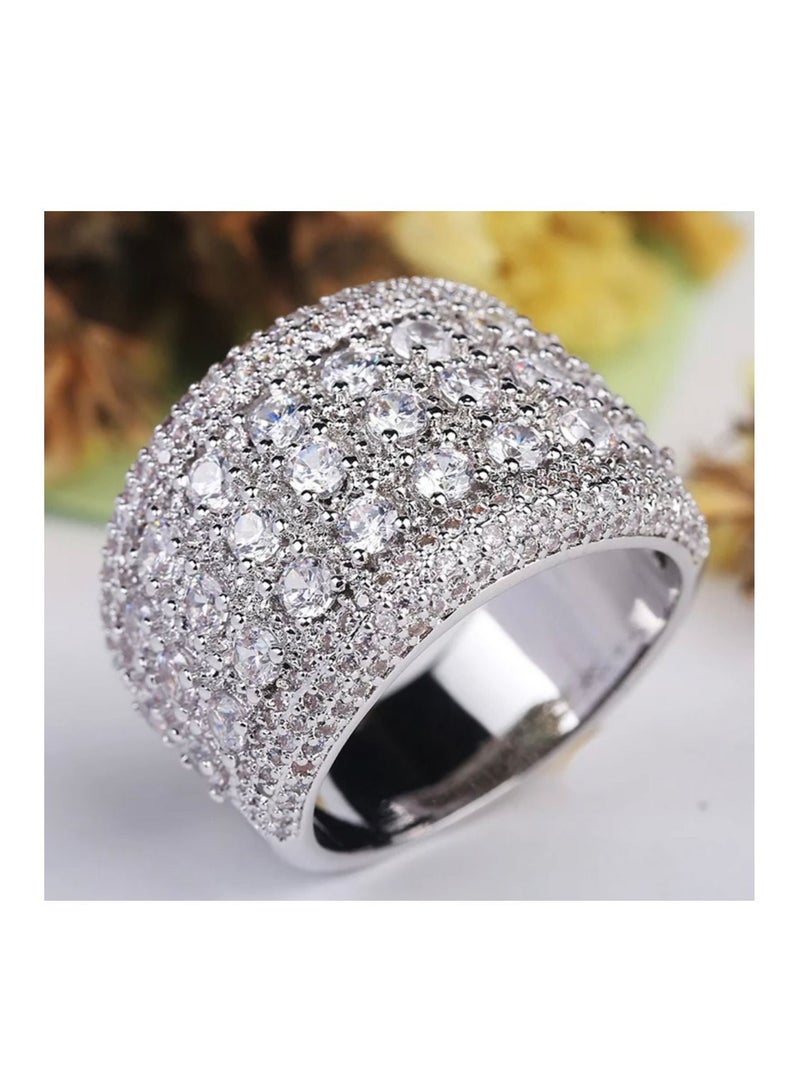 استراتيجية خاتم مصنوع من الفضة الإسترليني عيار 925 ومرصع بالزكرونيا المكعبة - Image 1