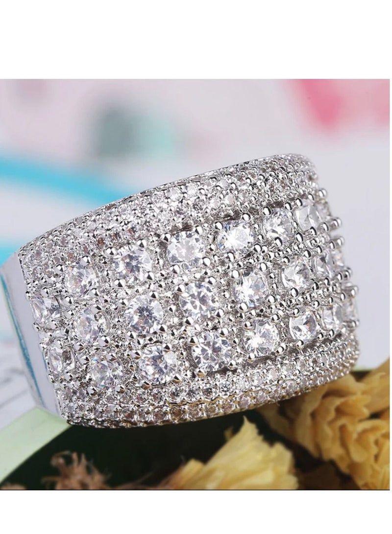 استراتيجية خاتم مصنوع من الفضة الإسترليني عيار 925 ومرصع بالزكرونيا المكعبة - Image 2