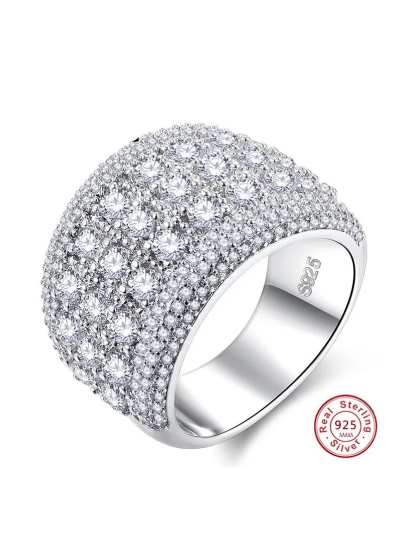 استراتيجية خاتم مصنوع من الفضة الإسترليني عيار 925 ومرصع بالزكرونيا المكعبة - Image 3