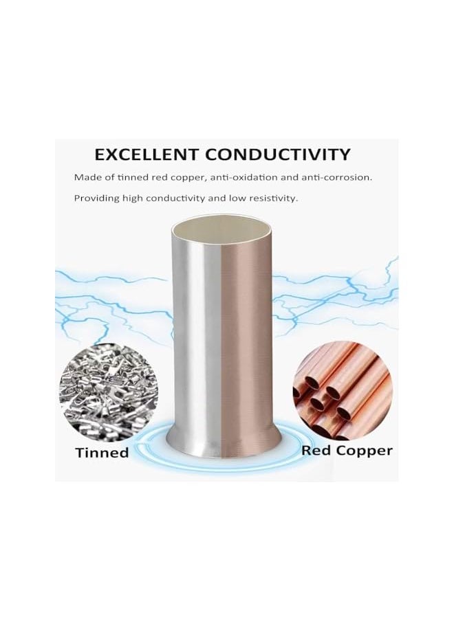 PROMASS promass 600 Piece Wire Sleeve Terminal Kit, Tinned Copper Crimp Connector Awg 22-10, 7 Sets of Terminal Connector Wire Sleeves, Non-Insulated Sleeve Pin Wire Terminal Assembly Kit  - Image 3