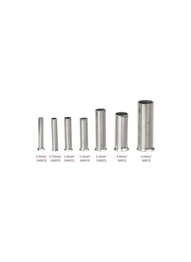 PROMASS promass 600 Piece Wire Sleeve Terminal Kit, Tinned Copper Crimp Connector Awg 22-10, 7 Sets of Terminal Connector Wire Sleeves, Non-Insulated Sleeve Pin Wire Terminal Assembly Kit  - Image 2