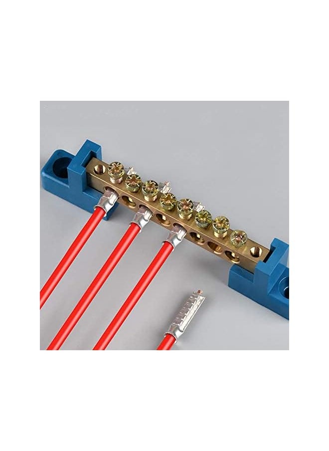 promass 600 Piece Wire Sleeve Terminal Kit, Tinned Copper Crimp Connector Awg 22-10, 7 Sets of Terminal Connector Wire Sleeves, Non-Insulated Sleeve Pin Wire Terminal Assembly Kit