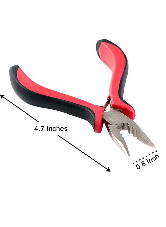 BLUPLE - Hair Extensions Pliers 3-Hole Hair Pliers For Micro Nano Ring Hair Extensions Opener And Removal,Needle Nose Pliers With 3 Holes Serrated Jaws Mini Plier 1Pc - Image 1