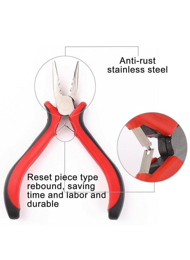 BLUPLE - Hair Extensions Pliers 3-Hole Hair Pliers For Micro Nano Ring Hair Extensions Opener And Removal,Needle Nose Pliers With 3 Holes Serrated Jaws Mini Plier 1Pc - Image 1