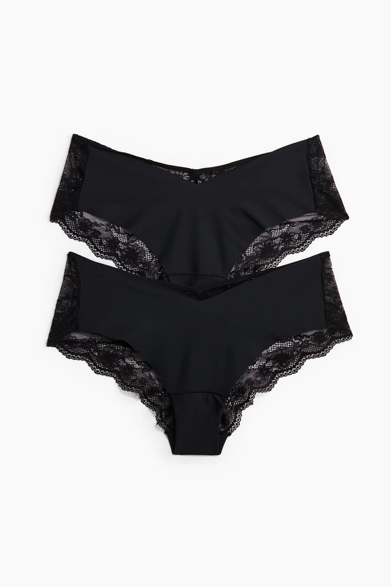 اتش اند ام 2-pack microfibre and lace hipster briefs